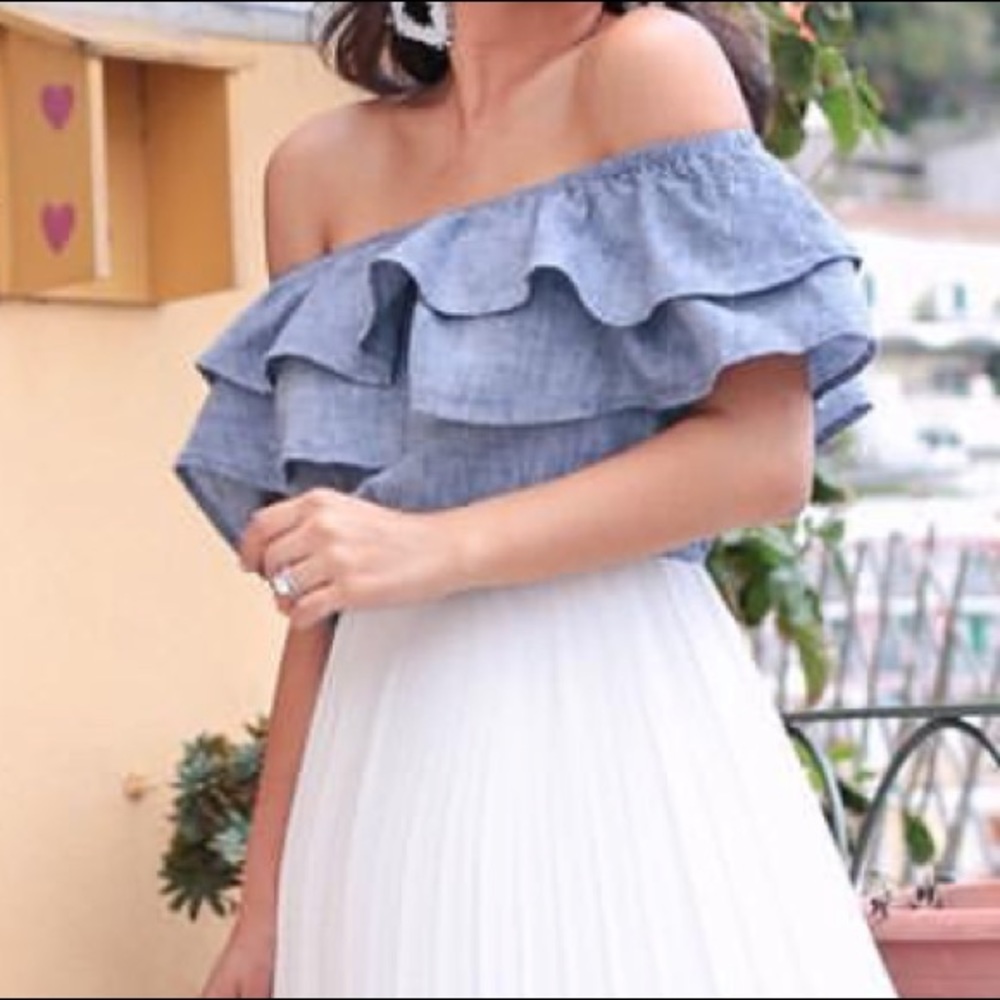 Chambray Crop Top